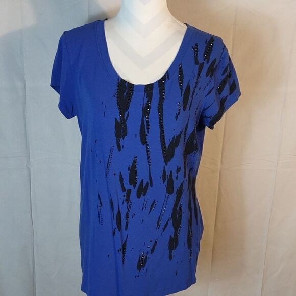 Kenneth Cole Reaction Sequined Women's Tee - Picture 1 of 8